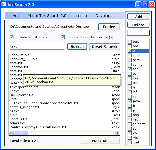 TextSearch 2.0 - A plain text document search tool